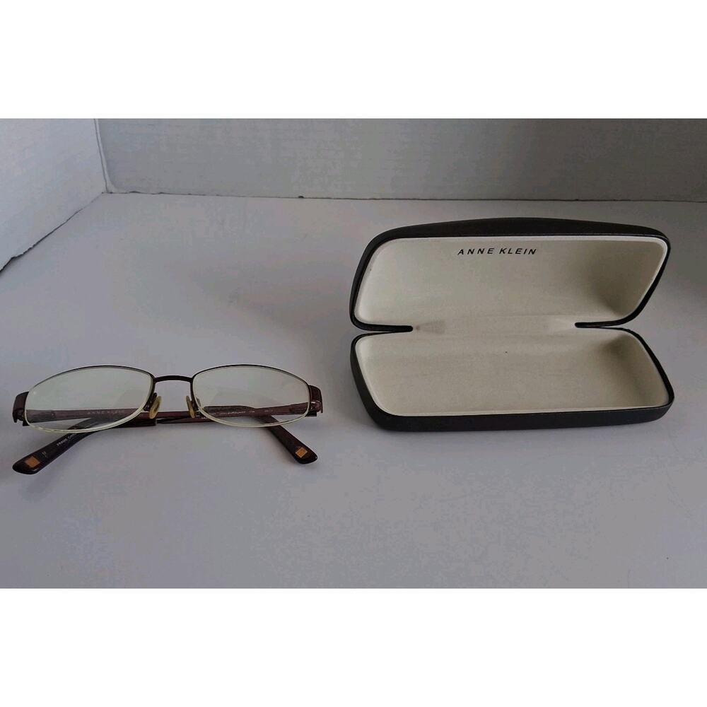 Anne Klein half glasses frames and case, great condition